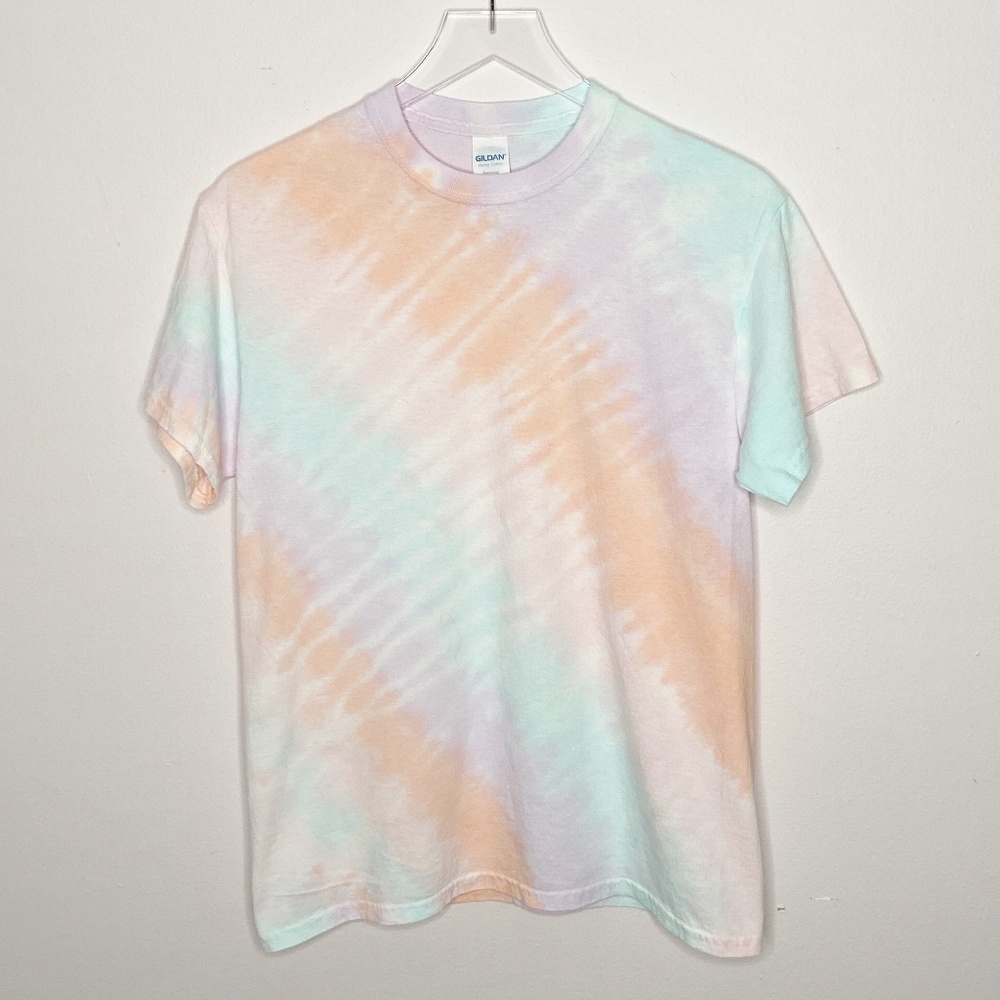 Upcycled Tie Dye Short Sleeve Tee in Pastel Colors